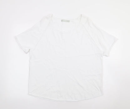 Bianca Womens Ivory Round Neck Polyester Pullover Jumper Size L