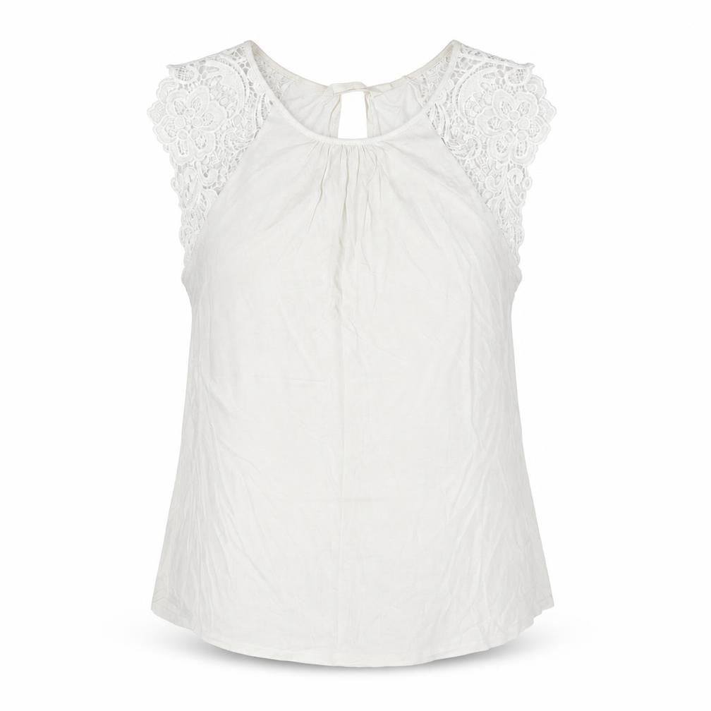 H&M Womens Ivory Viscose Jersey Tank Size M Round Neck