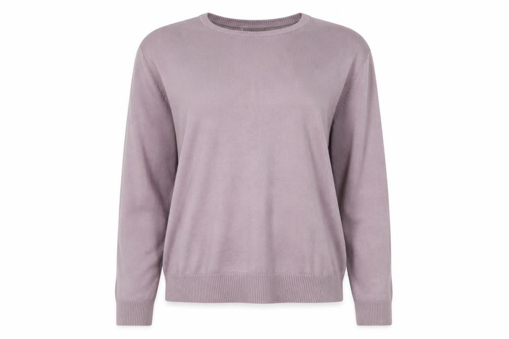 Bonmarché Womens Purple Round Neck Acrylic Pullover Jumper Size L