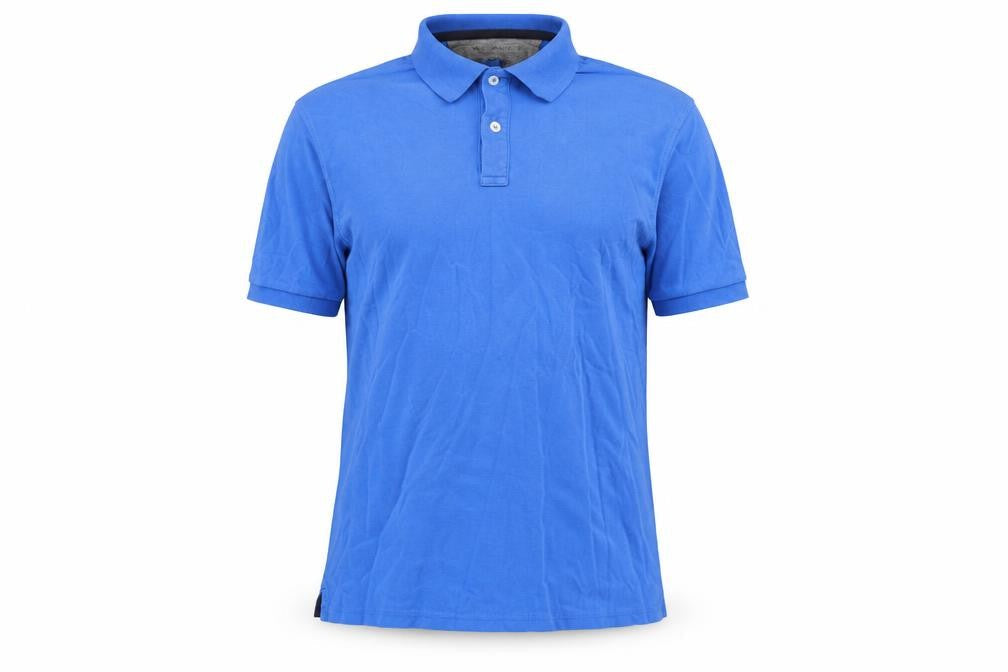 Modern Essentials Mens Blue Polyester Polo Size M Collared Pullover