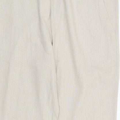 George Womens Beige Polyester Trousers Size 40 L32 in Regular Zip