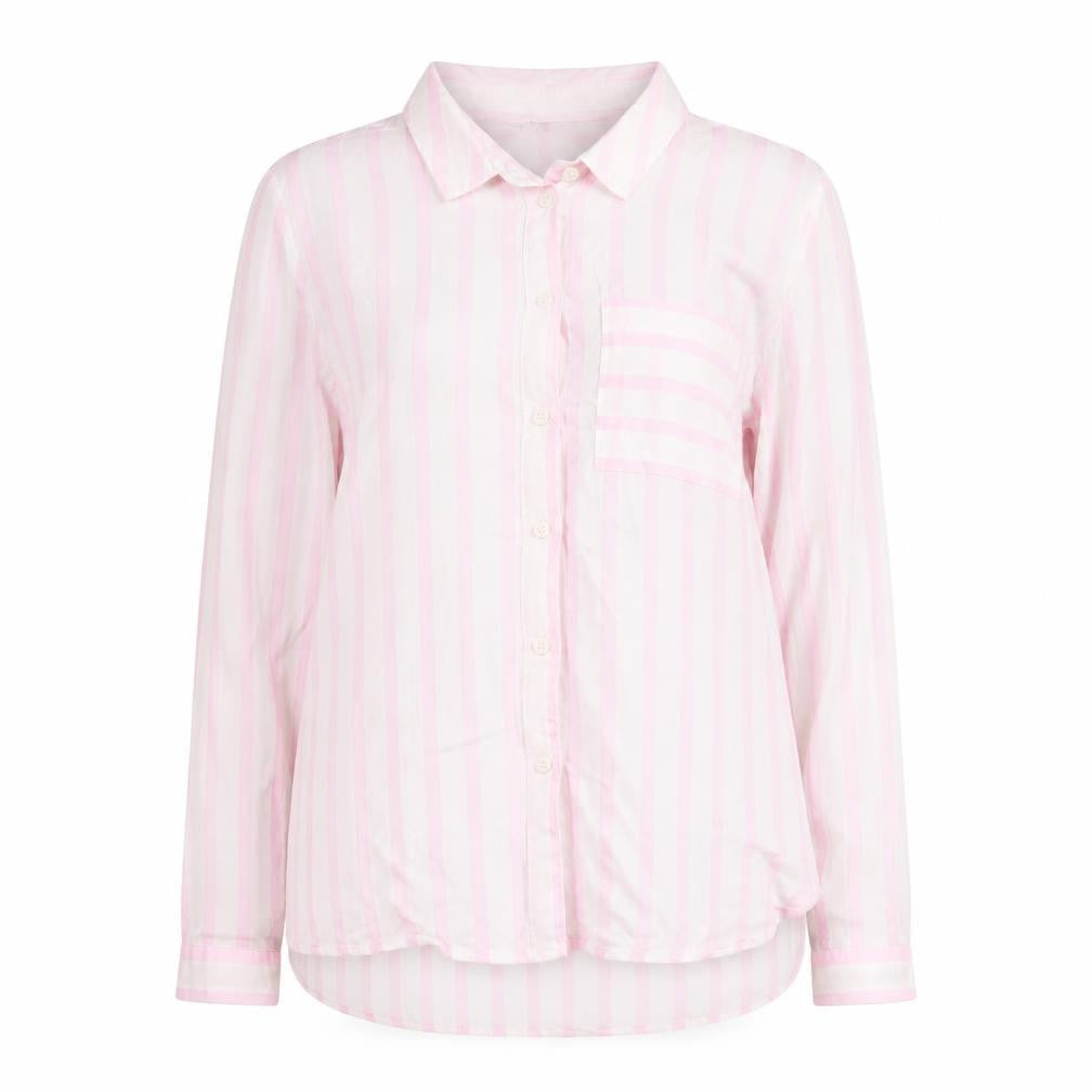 Only Womens Pink Striped Viscose Jersey Button-Up Size 12 Collared