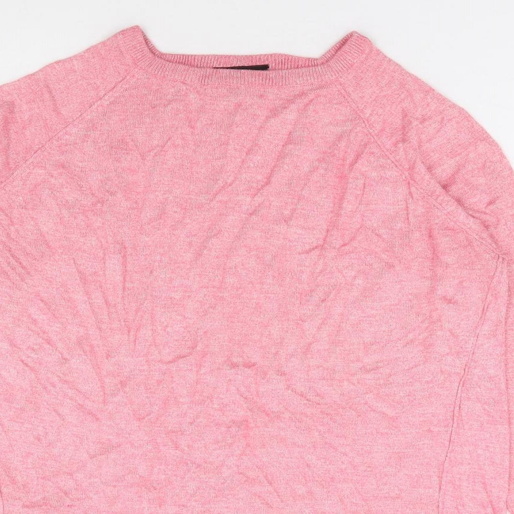 Warehouse Womens Pink Round Neck Polyester Pullover Jumper Size 14