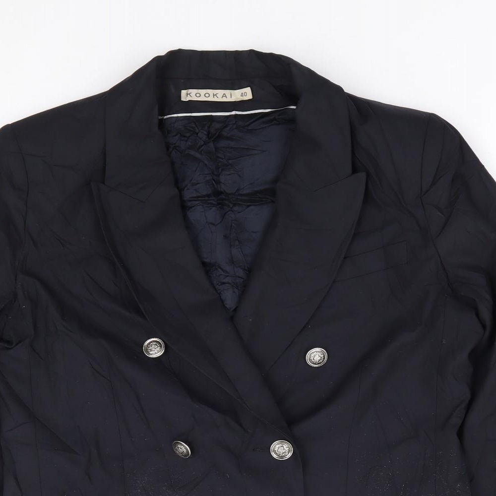 Kookai Womens Black Wool Jacket Suit Jacket Size 12