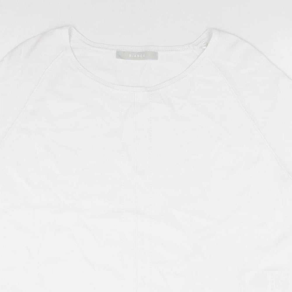 Bianca Womens Ivory Round Neck Viscose Pullover Jumper Size 16