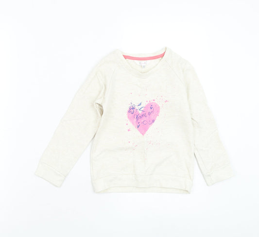 Kanz Girls Ivory Polyester Pullover Sweatshirt Size 4 Years Pullover - Heart