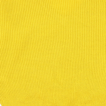 Vera Moda Womens Yellow V-Neck Acrylic Pullover Jumper Size S