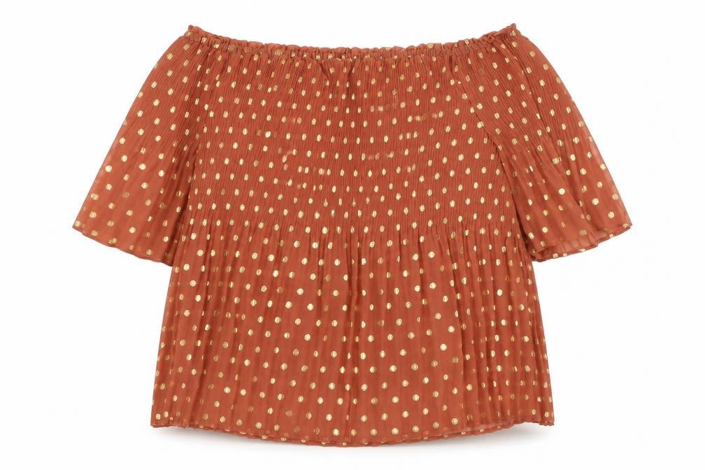 NEXT Womens Brown Polka Dot Polyester Basic Blouse Size 12 Square Neck