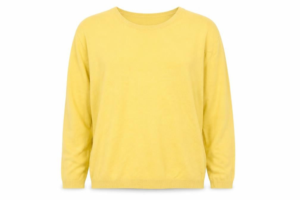H&M Womens Yellow Round Neck Viscose Pullover Jumper Size M