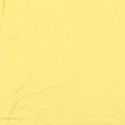 H&M Womens Yellow Round Neck Viscose Pullover Jumper Size M