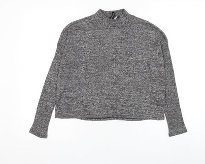 Divided by H&M Womens Grey Mock Neck Polyester Pullover Jumper Size XS