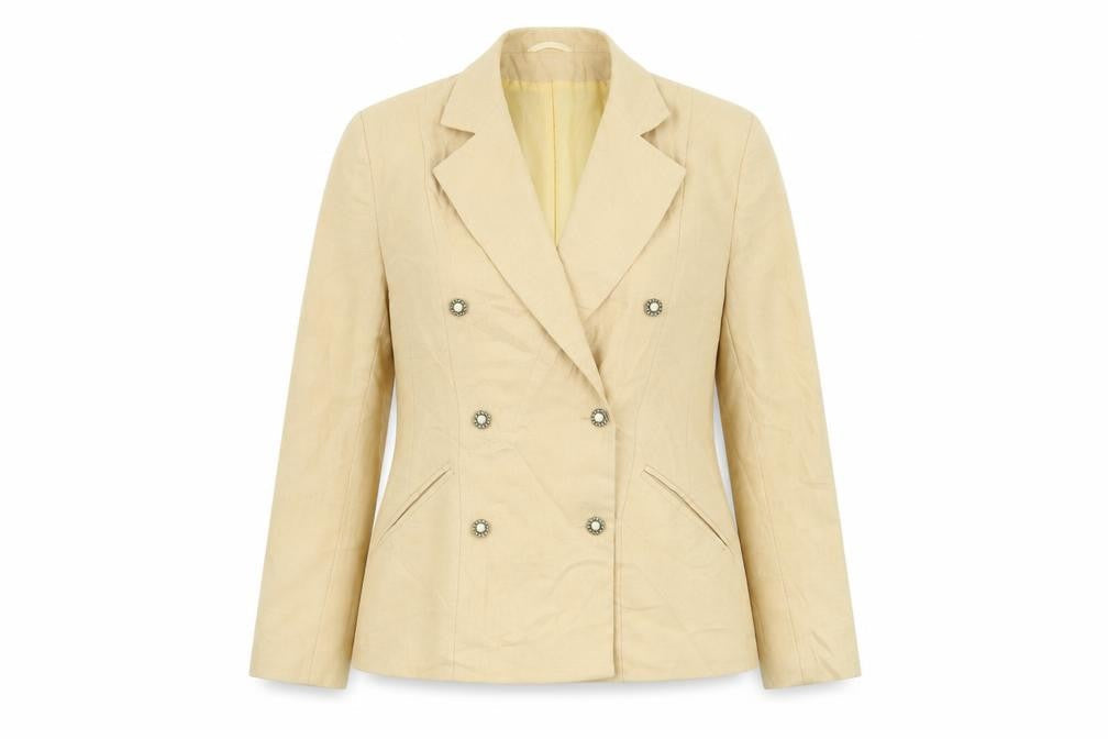 Anne Brooks Womens Yellow Jacket Blazer Size 10 Button