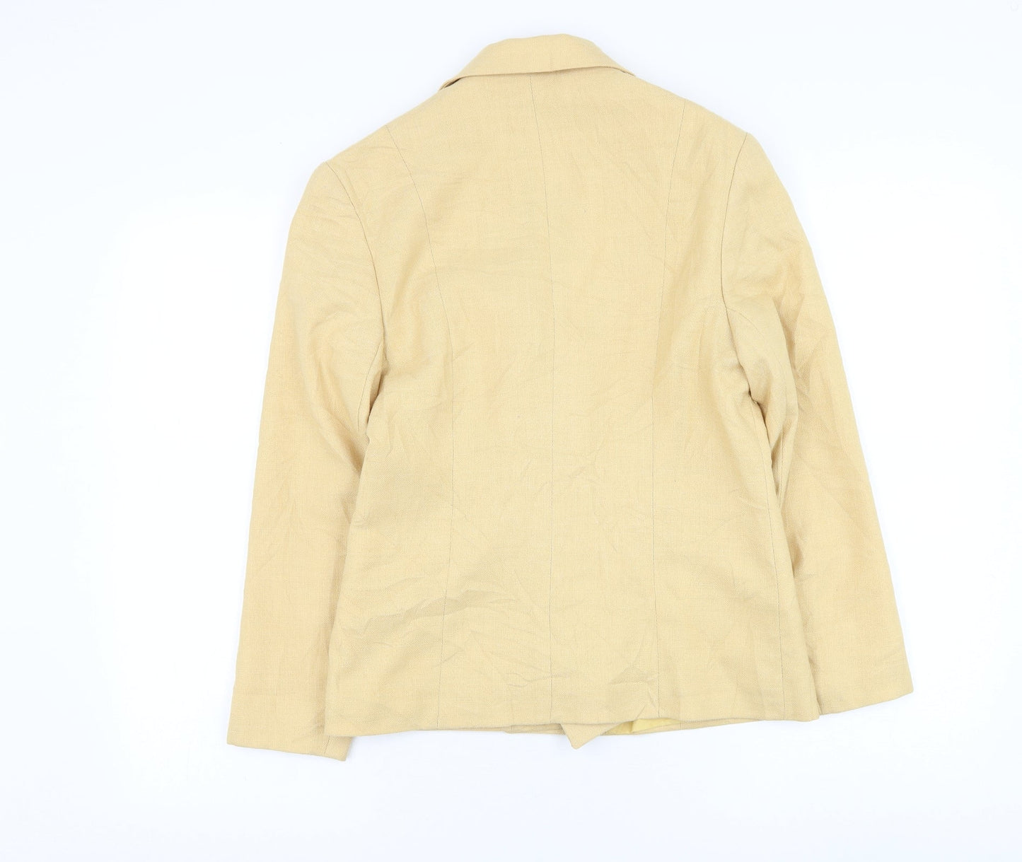 Anne Brooks Womens Yellow Jacket Blazer Size 10 Button