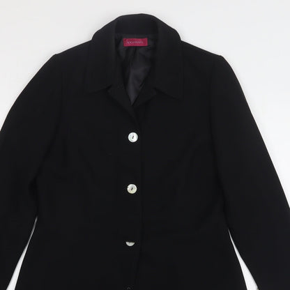 Richards Womens Black Overcoat Coat Size 8