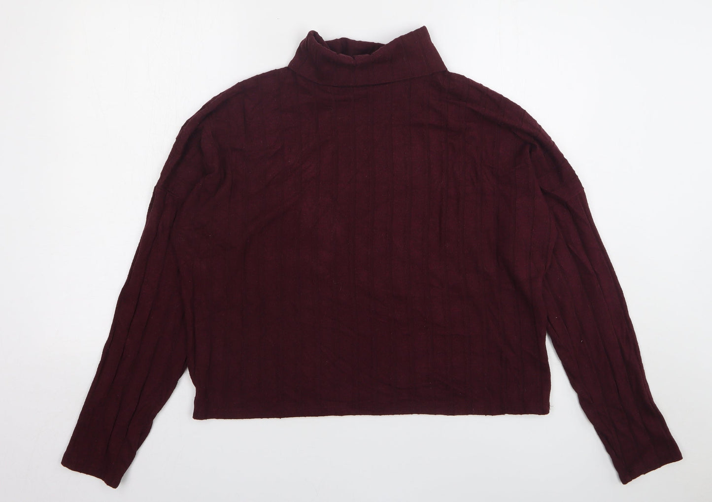 New Look Womens Purple Roll Neck Viscose Pullover Jumper Size L