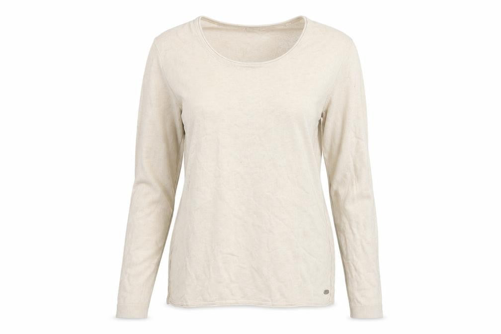 EDC Womens Beige Round Neck Cotton Pullover Jumper Size L