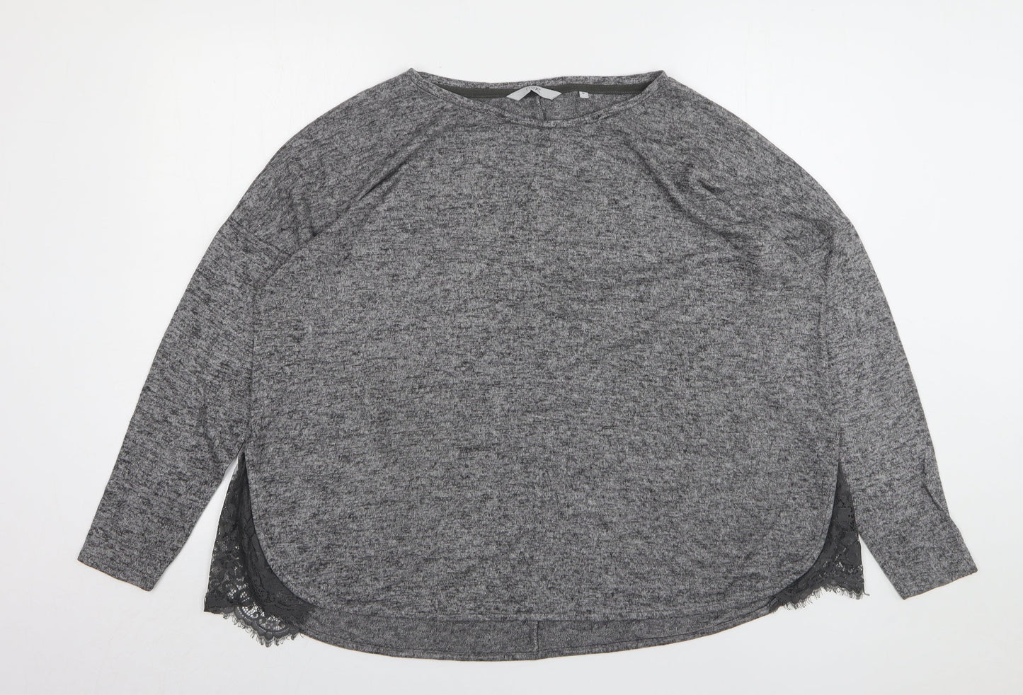 NEXT Womens Grey Round Neck Viscose Pullover Jumper Size 16