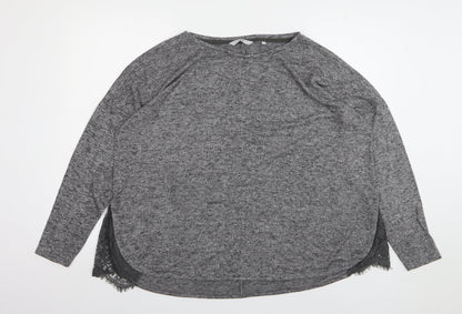 Next Womens Grey Round Neck Viscose Pullover Jumper Size 16