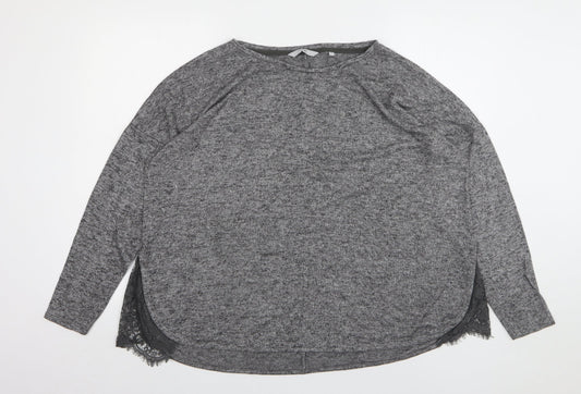 NEXT Womens Grey Round Neck Viscose Pullover Jumper Size 16