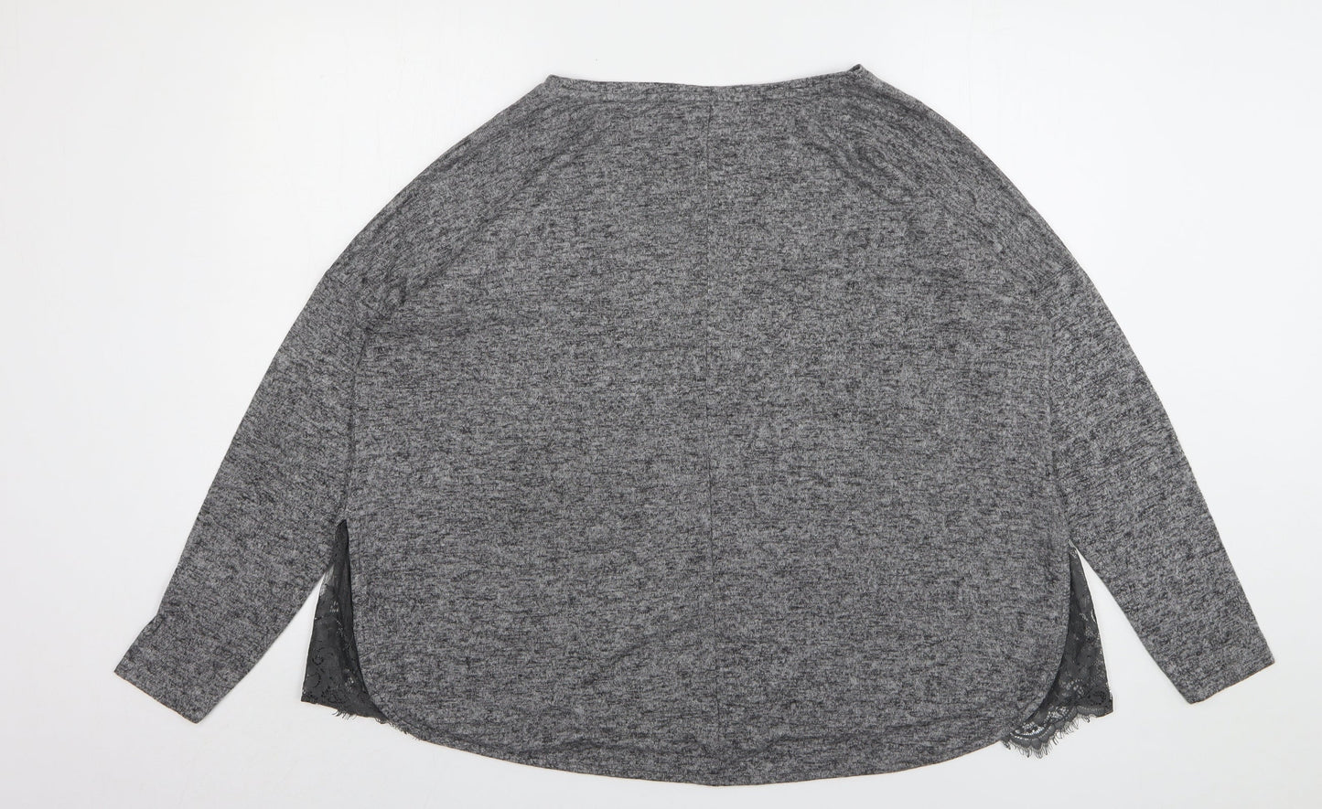 NEXT Womens Grey Round Neck Viscose Pullover Jumper Size 16