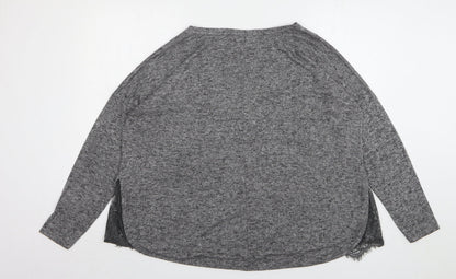 Next Womens Grey Round Neck Viscose Pullover Jumper Size 16