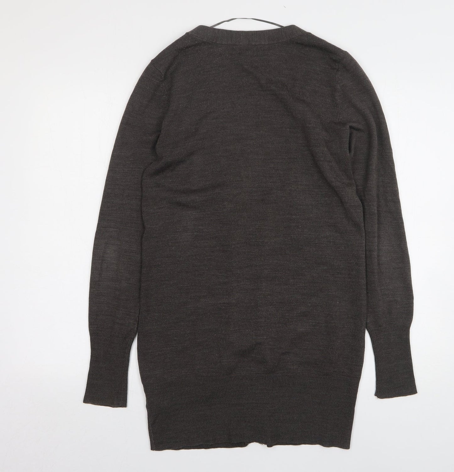 H&M Womens Grey V-Neck Acrylic Cardigan Jumper Size S