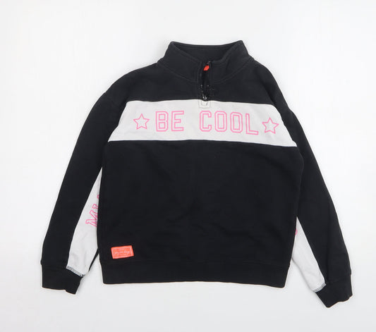 George Girls Black Cotton Pullover Sweatshirt Size 10-11 Years