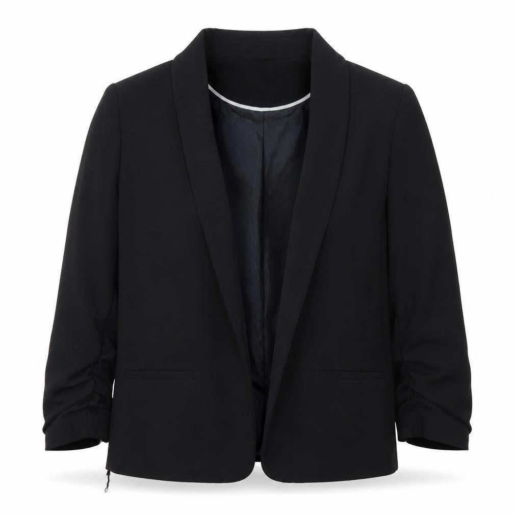 TU Womens Black Polyester Jacket Blazer Size 8