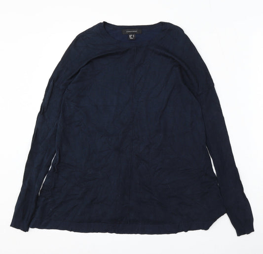 Atmosphere Womens Blue Round Neck Viscose Pullover Jumper Size 10