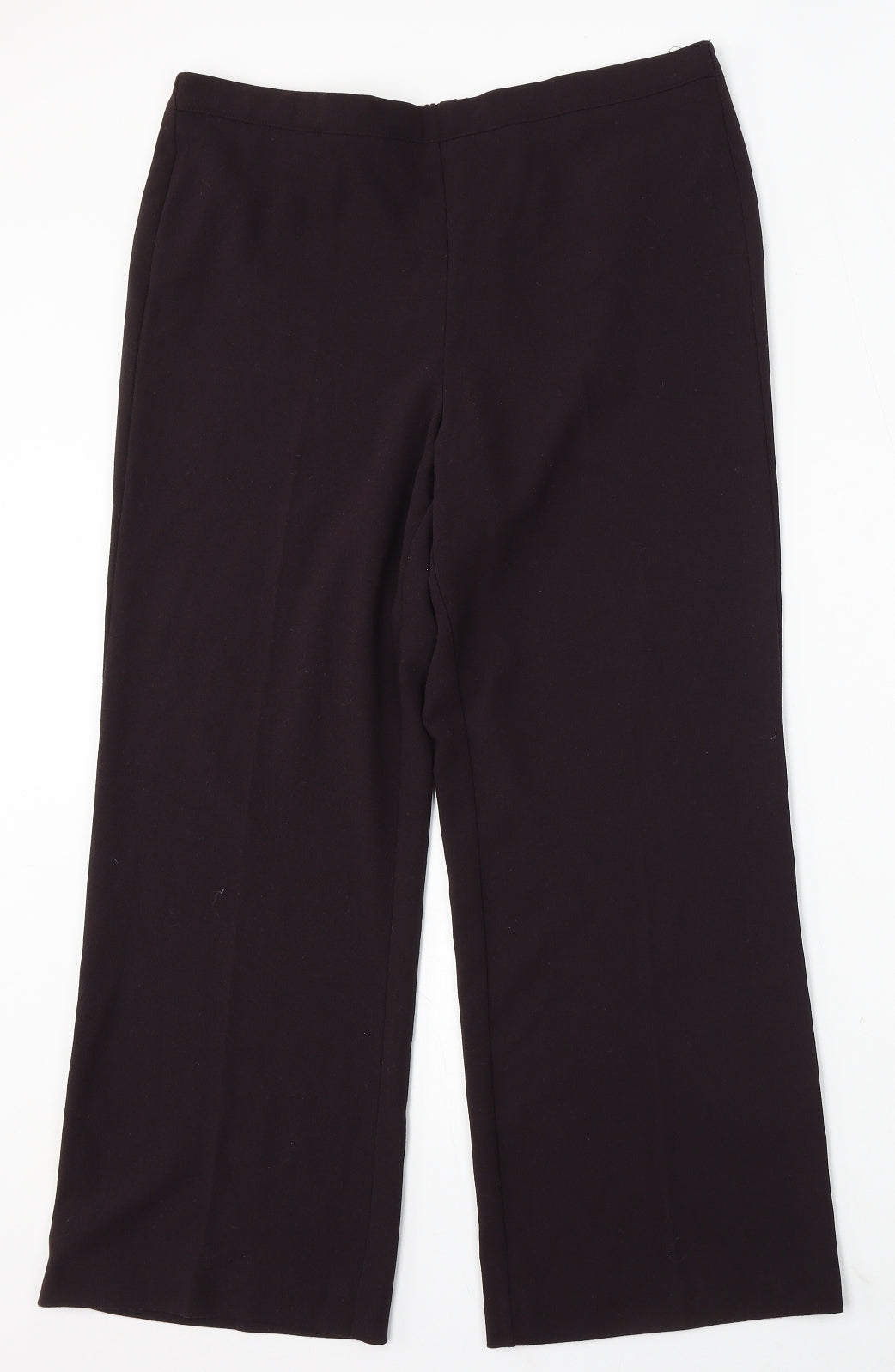 BHS Womens Purple Polyester Trousers Size 14 L28 in Regular