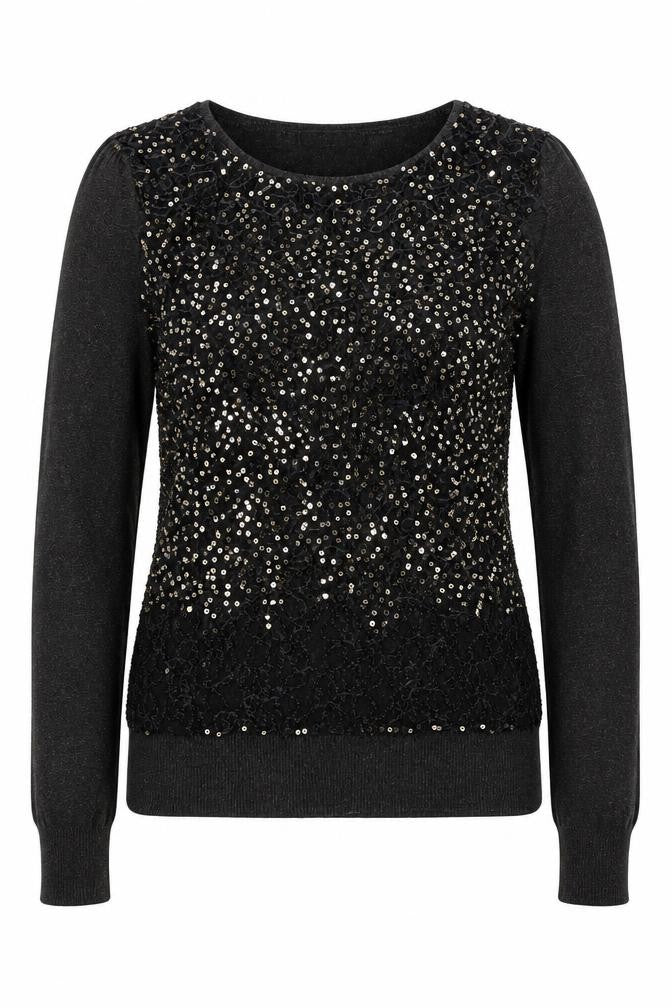 Miso Womens Grey Round Neck Polyester Pullover Jumper Size 14