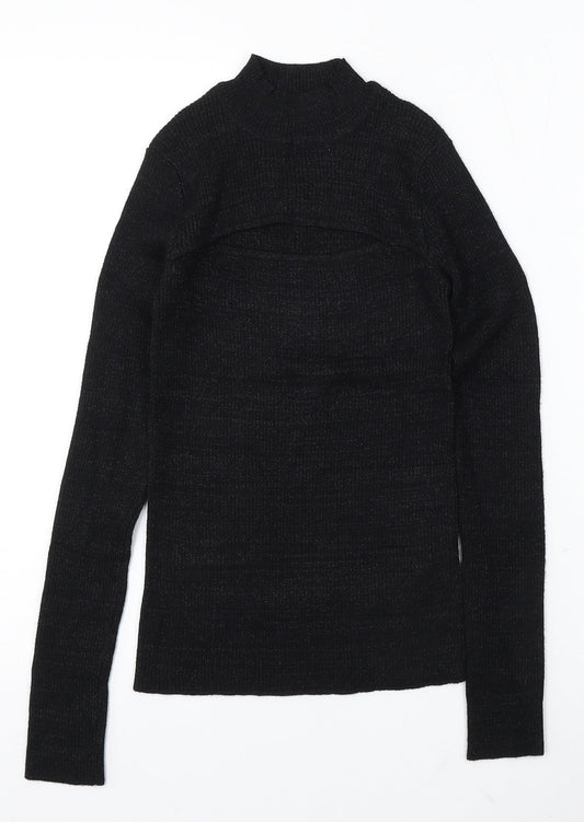 TALLY WEiJL Womens Black Mock Neck Viscose Pullover Jumper Size M