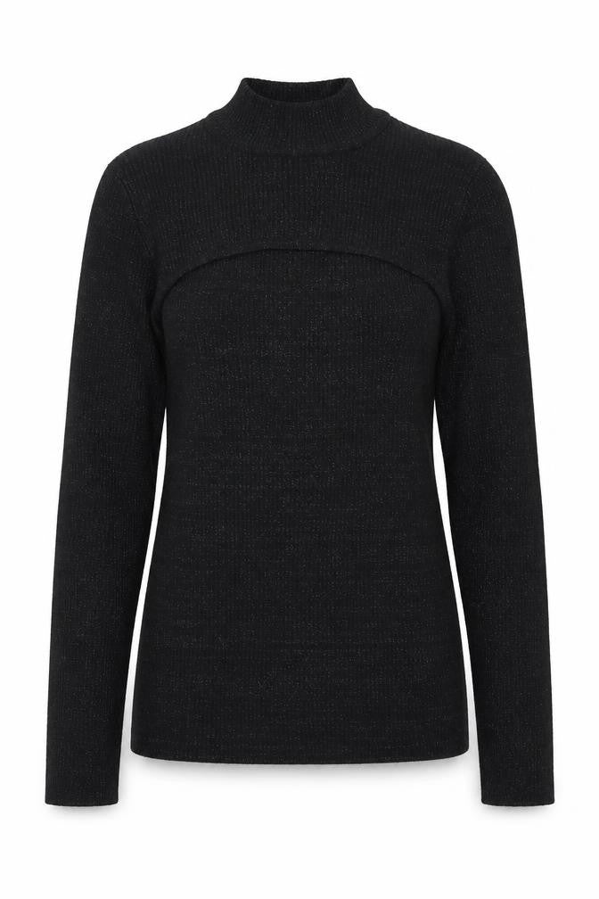 TALLY WEiJL Womens Black Mock Neck Viscose Pullover Jumper Size M