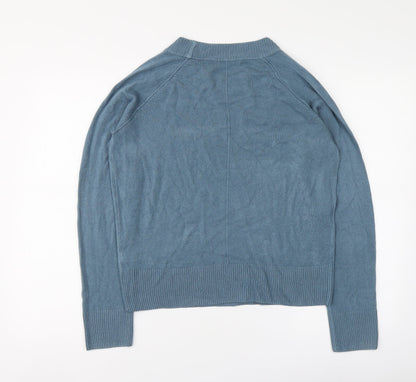 Tu Womens Blue Round Neck Acrylic Pullover Jumper Size 12