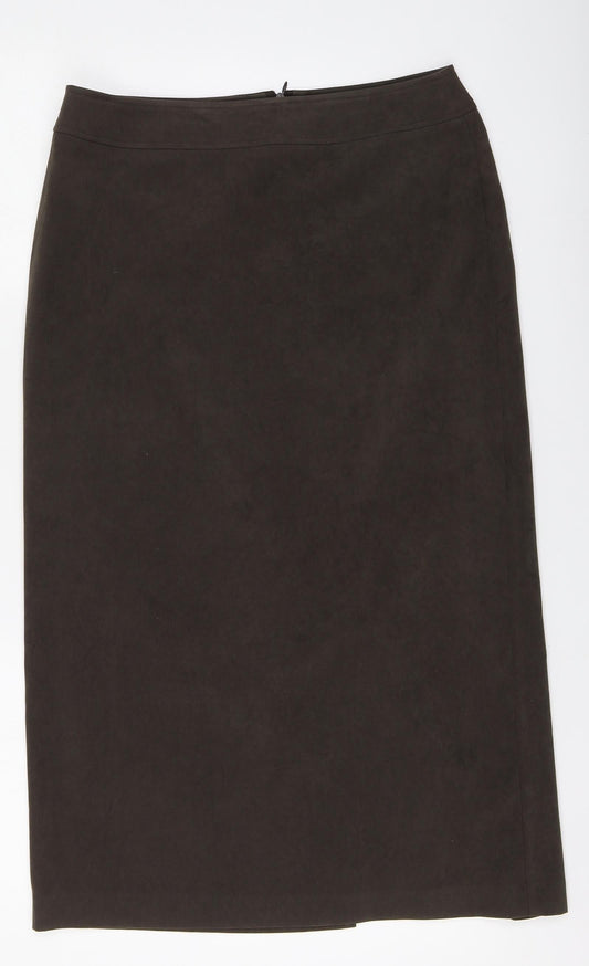 BHS Womens Green Polyester A-Line Skirt Size 12