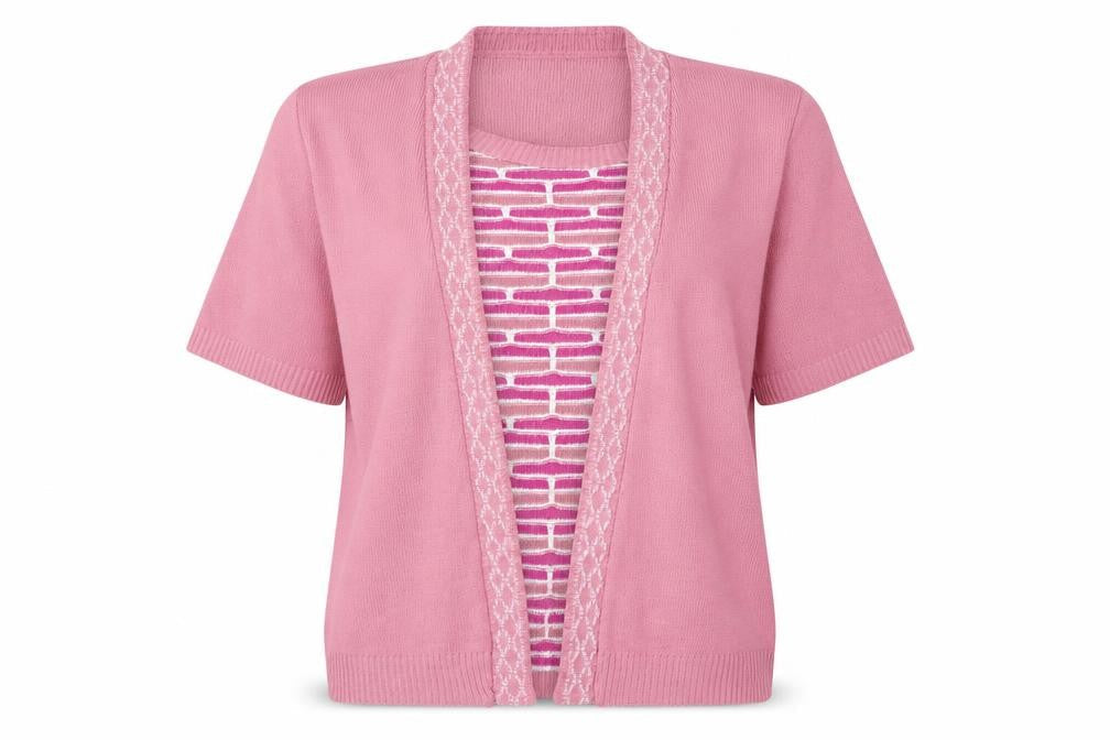 Pure & natural Womens Pink V-Neck Acrylic Pullover Jumper Size L