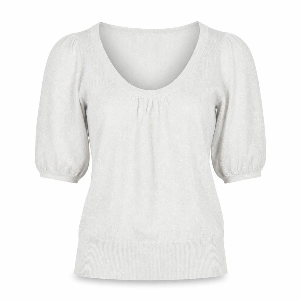 Oasis Womens Silver Round Neck Cotton Pullover Jumper Size 8