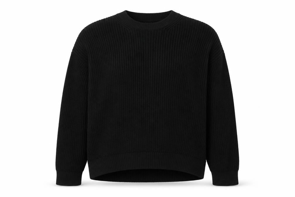 New Look Womens Black Round Neck Acrylic Pullover Jumper Size M