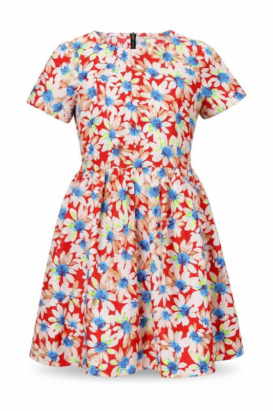 Sugarhill Womens Multicoloured Floral Polyester Skater Dress Size 10 Round Neck