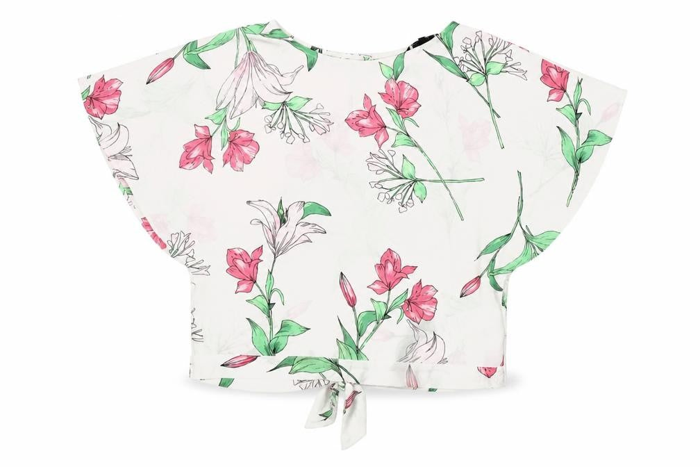 Debenhams Womens White Floral Polyester Basic Blouse Size 8 Round Neck