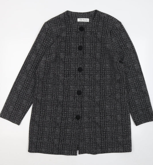 Berkertex Womens Grey Round Neck Polyester Cardigan Jumper Size L