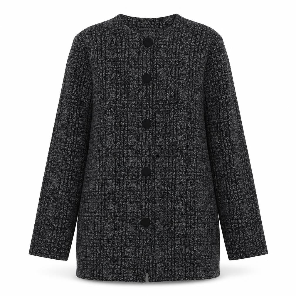 Berkertex Womens Grey Round Neck Polyester Cardigan Jumper Size L