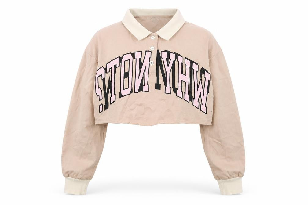 River Island Girls Beige Cotton Pullover Sweatshirt Size 11 Years - Why Not?
