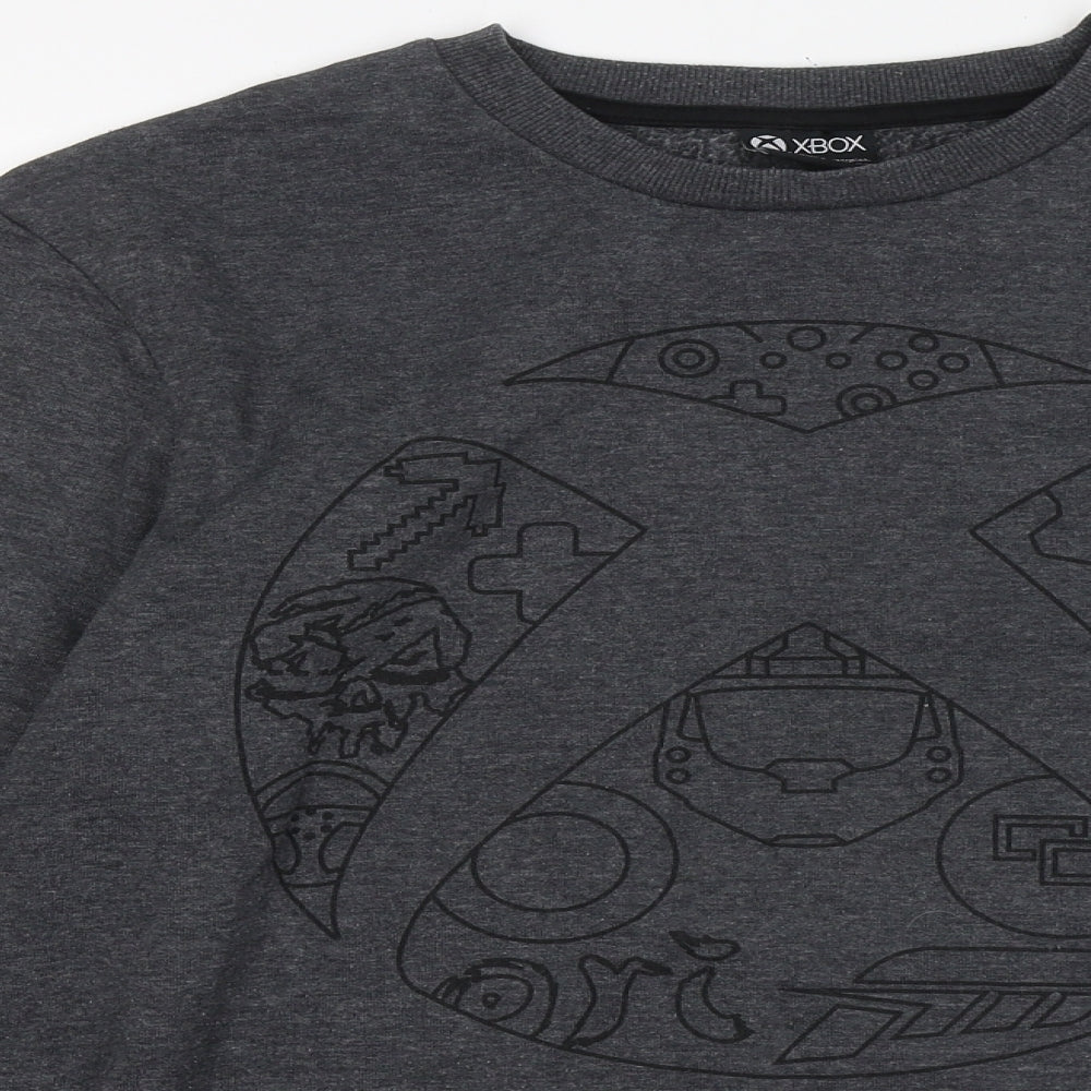 F&F Mens Grey Cotton Pullover Sweatshirt Size M