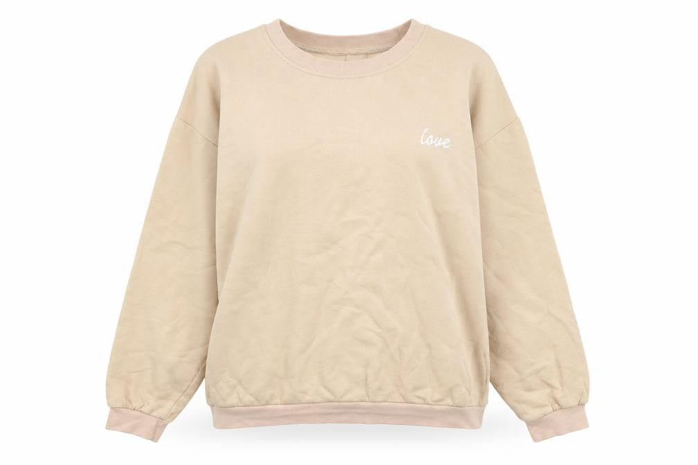 I SAW IT FIRST Womens Beige Cotton Pullover Sweatshirt Size M - Love