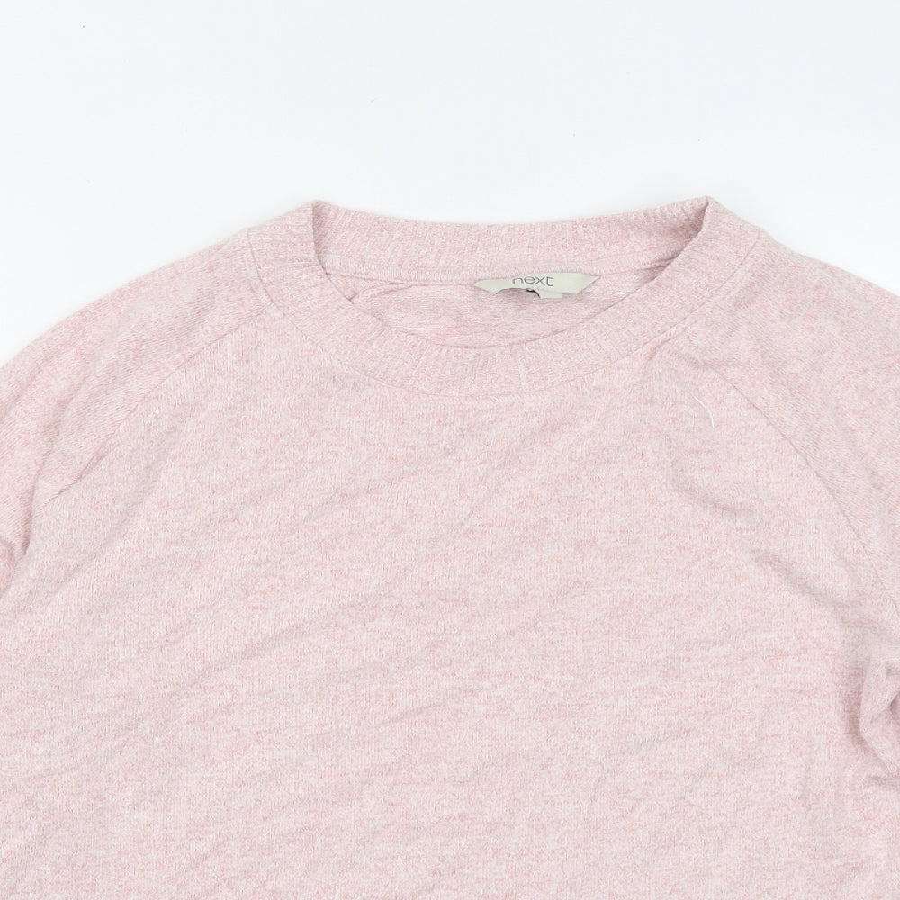 NEXT Womens Pink Round Neck Viscose Pullover Jumper Size 12