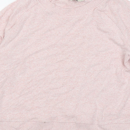 Next Womens Pink Round Neck Viscose Pullover Jumper Size 12