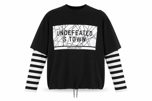 Staytown Mens Black Cotton Henley Sweatshirt Size M