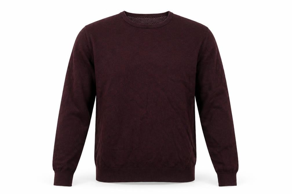 Greenwoods Mens Purple Round Neck Cotton Pullover Jumper Size M