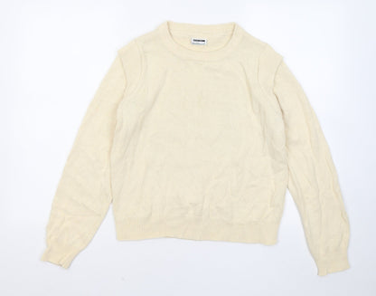 Noisy May Womens Yellow Round Neck Acrylic Pullover Jumper Size M